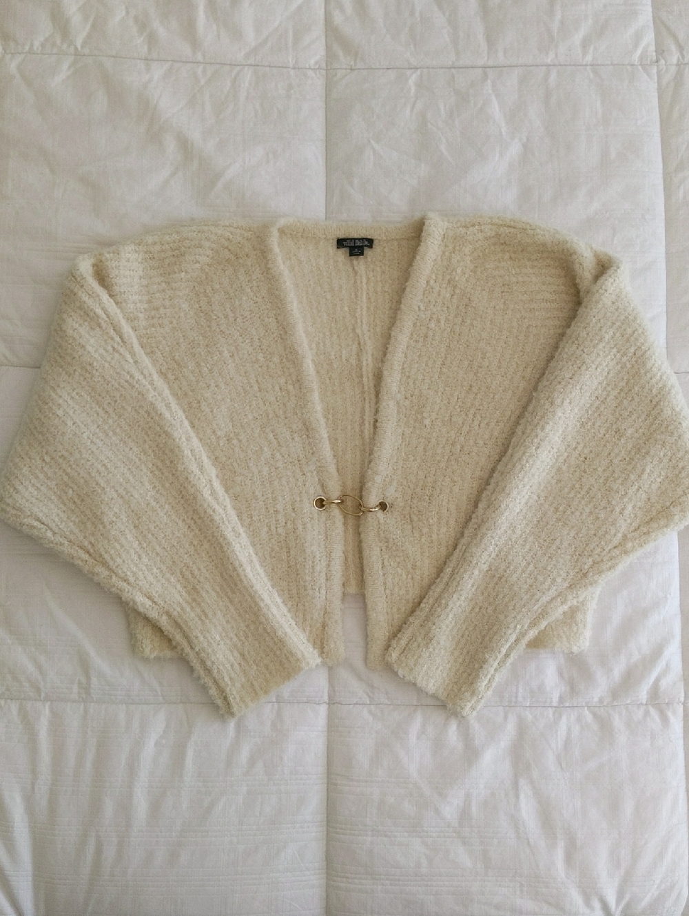 Wild Fable Cropped Cardigan with Gold Hook - M
